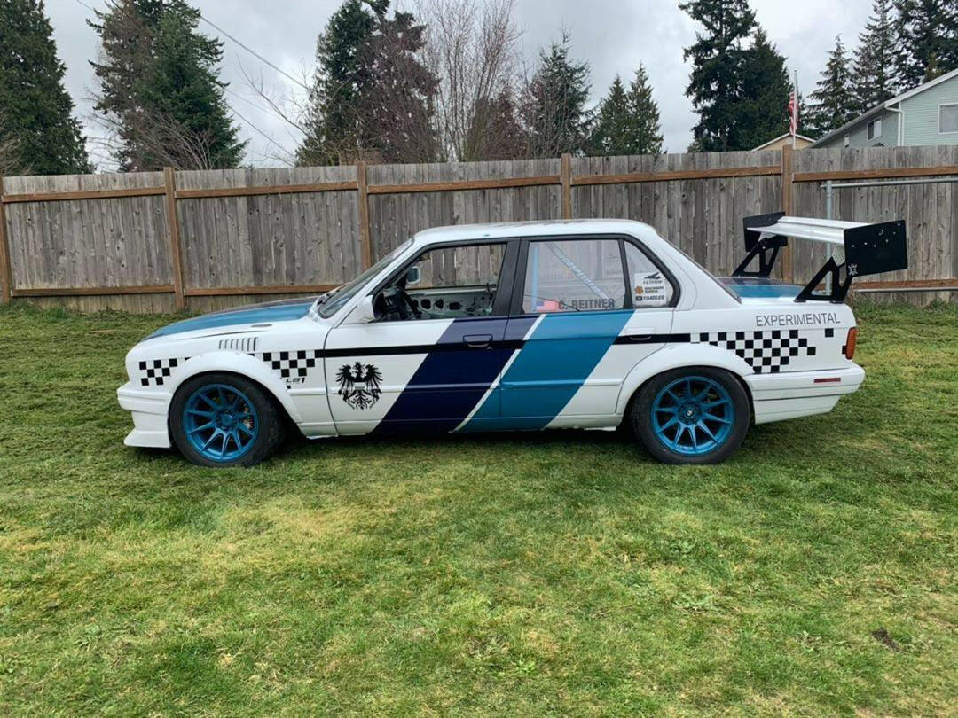 BMW E30 with Big Wang spoiler