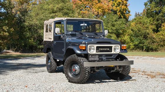 Restored 1983 Toyota Land Cruiser FJ43 in Porsche Venetian Blue
