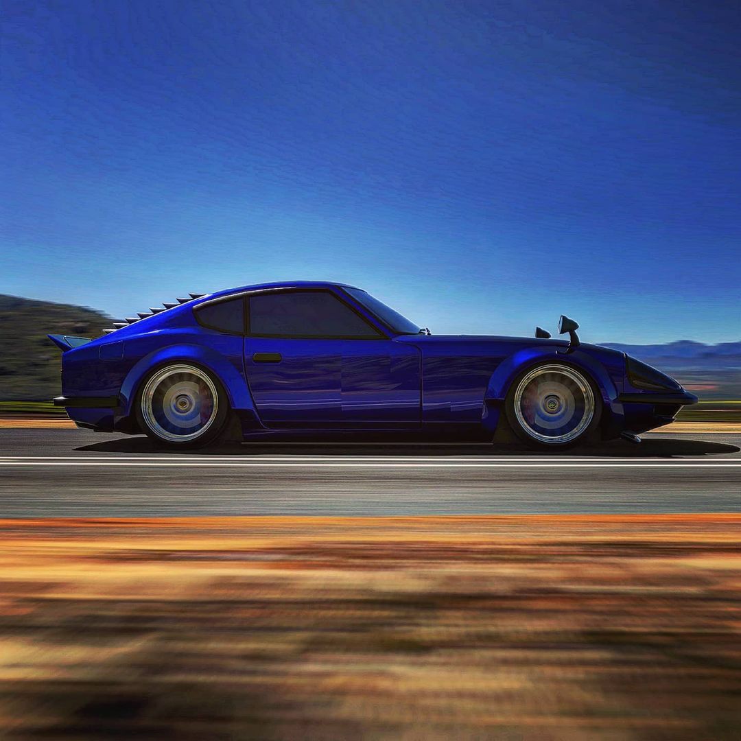 Electric Blue Datsun 240Z CGI Restomod