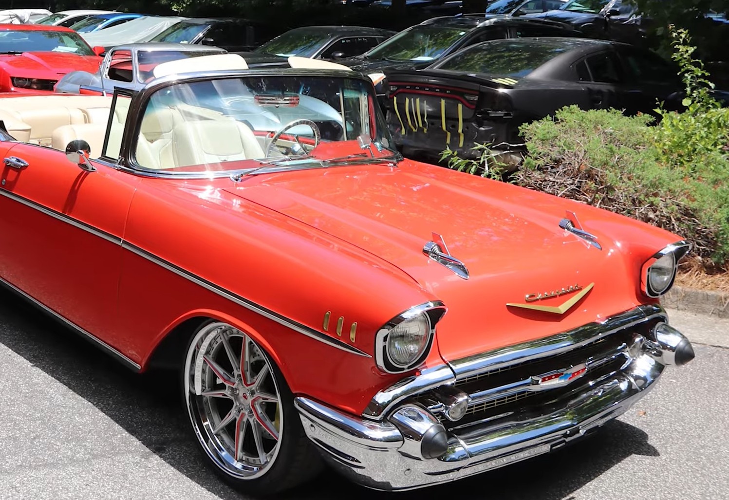 24-Inch Wheels on a 1957 Chevrolet Bel Air Convertible