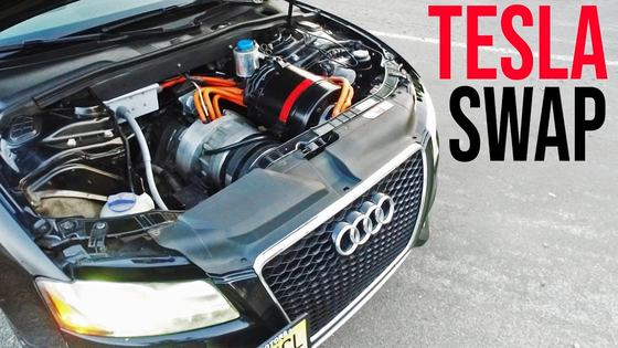 Tesla-Powered Audi S5 with Quattro AWD