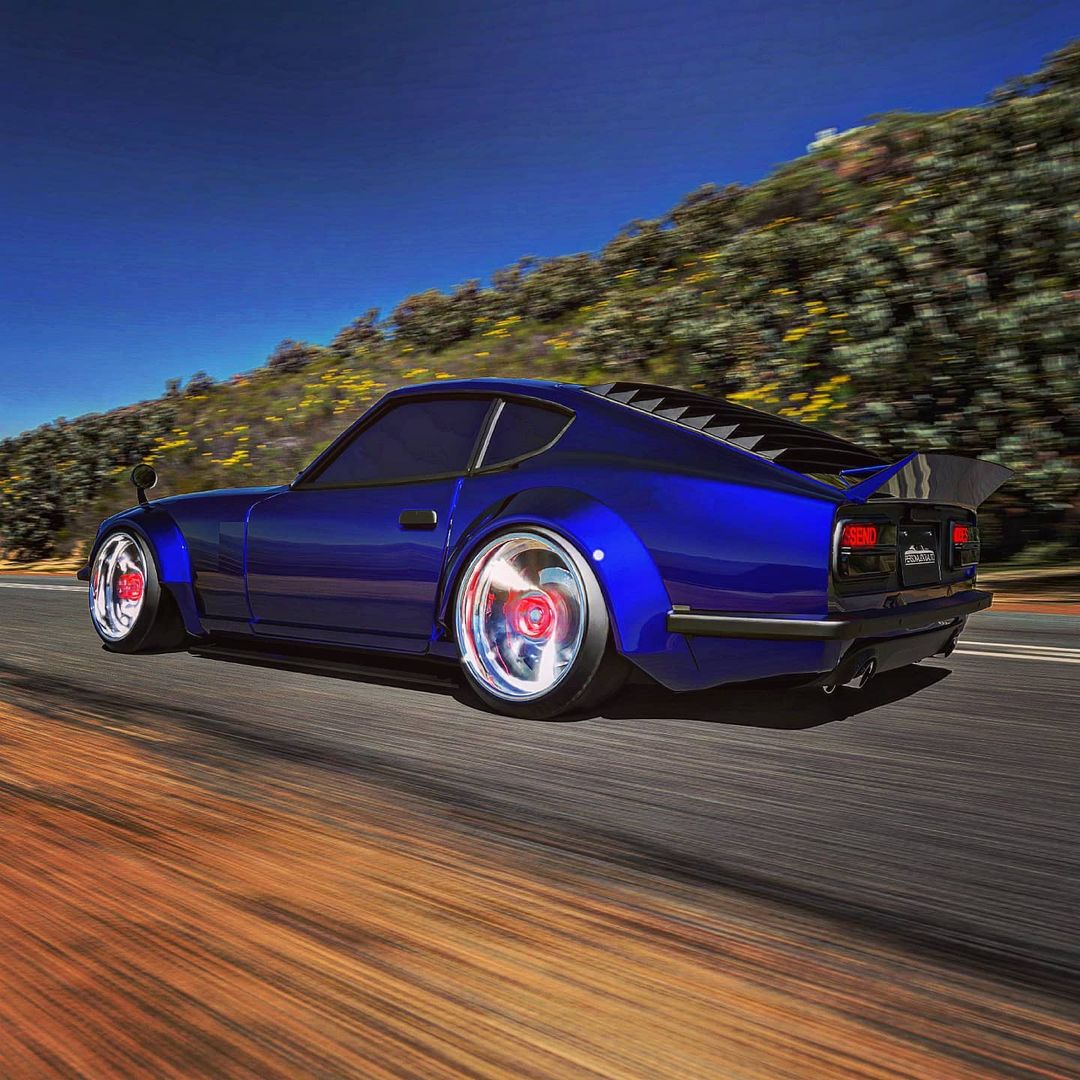 Electric Blue Datsun 240Z CGI Restomod