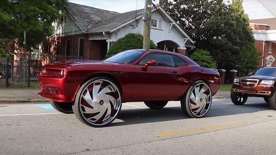 Dodge Challenger Hellcat Donk on 34-Inch Wheels
