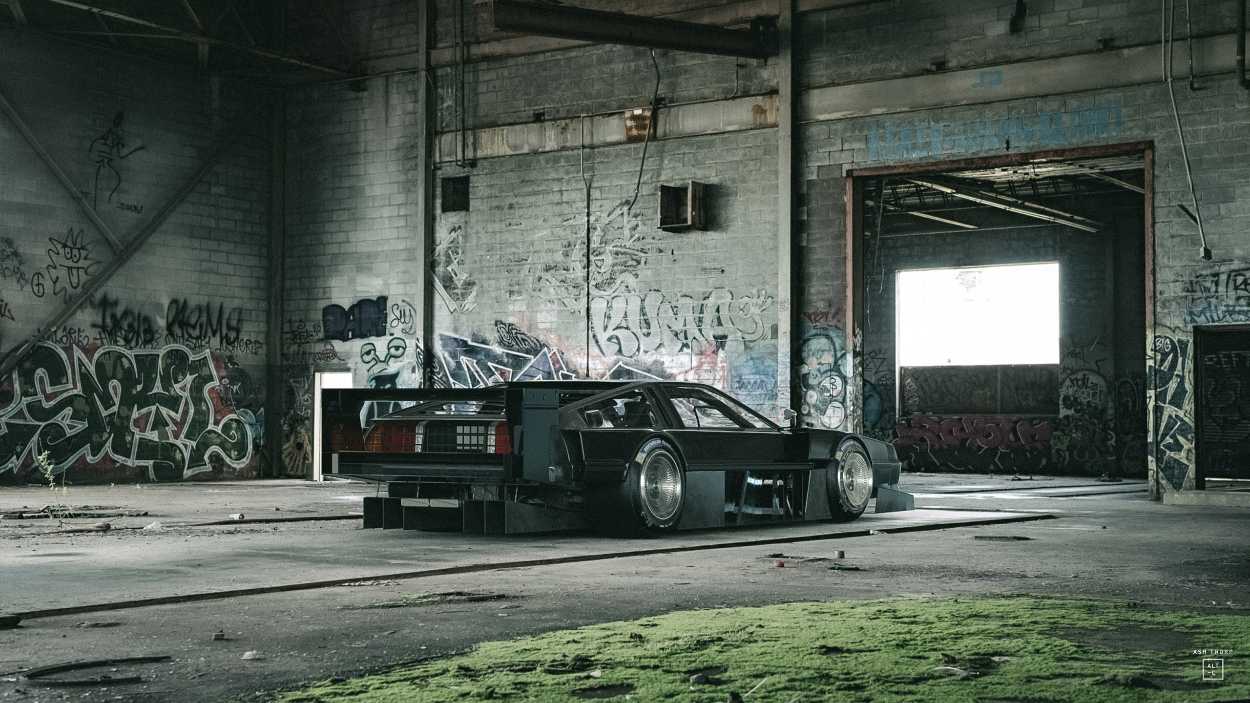 DeLorean DMC-12 Time Attack Concept by Ash Thorp