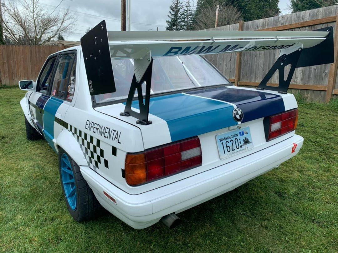 BMW E30 with Big Wang spoiler