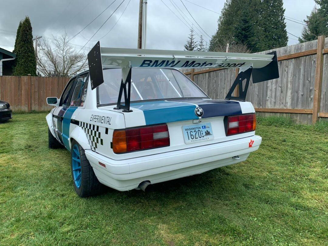 BMW E30 with Big Wang spoiler