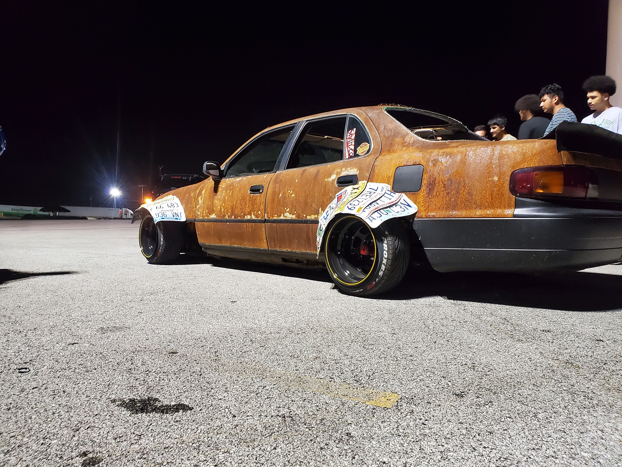 Rusted Rat Rod Toyota Camry with License Plate Fenders