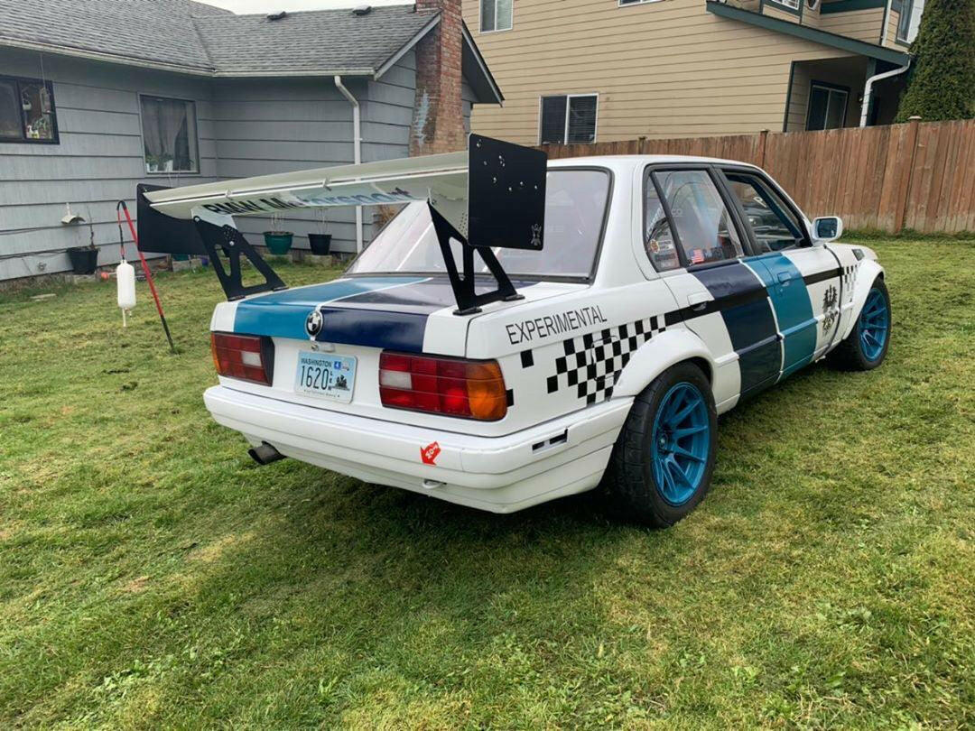BMW E30 with Big Wang spoiler