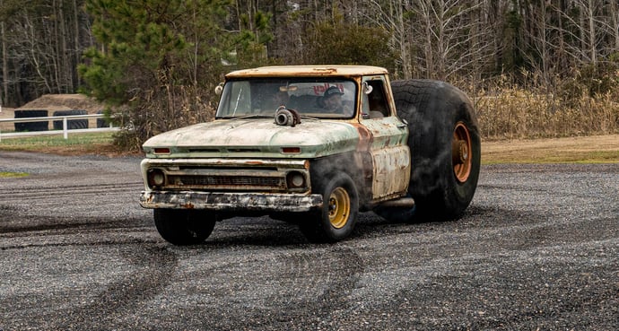 Turbocharged 1965 Chevrolet C10 with Monster Truck Tires