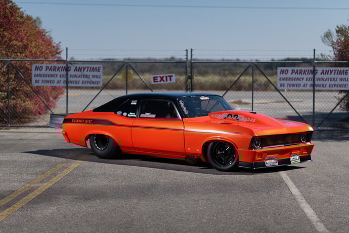 3000hp Twin-Turbo Chevy Nova Drag Racer