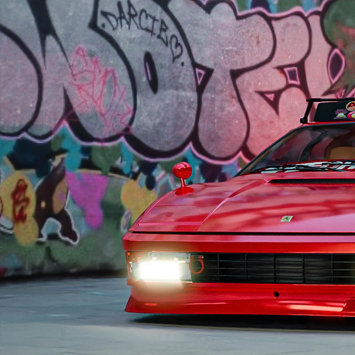 Stanced Ferrari Testarossa 'Rosie' CGI Restomod
