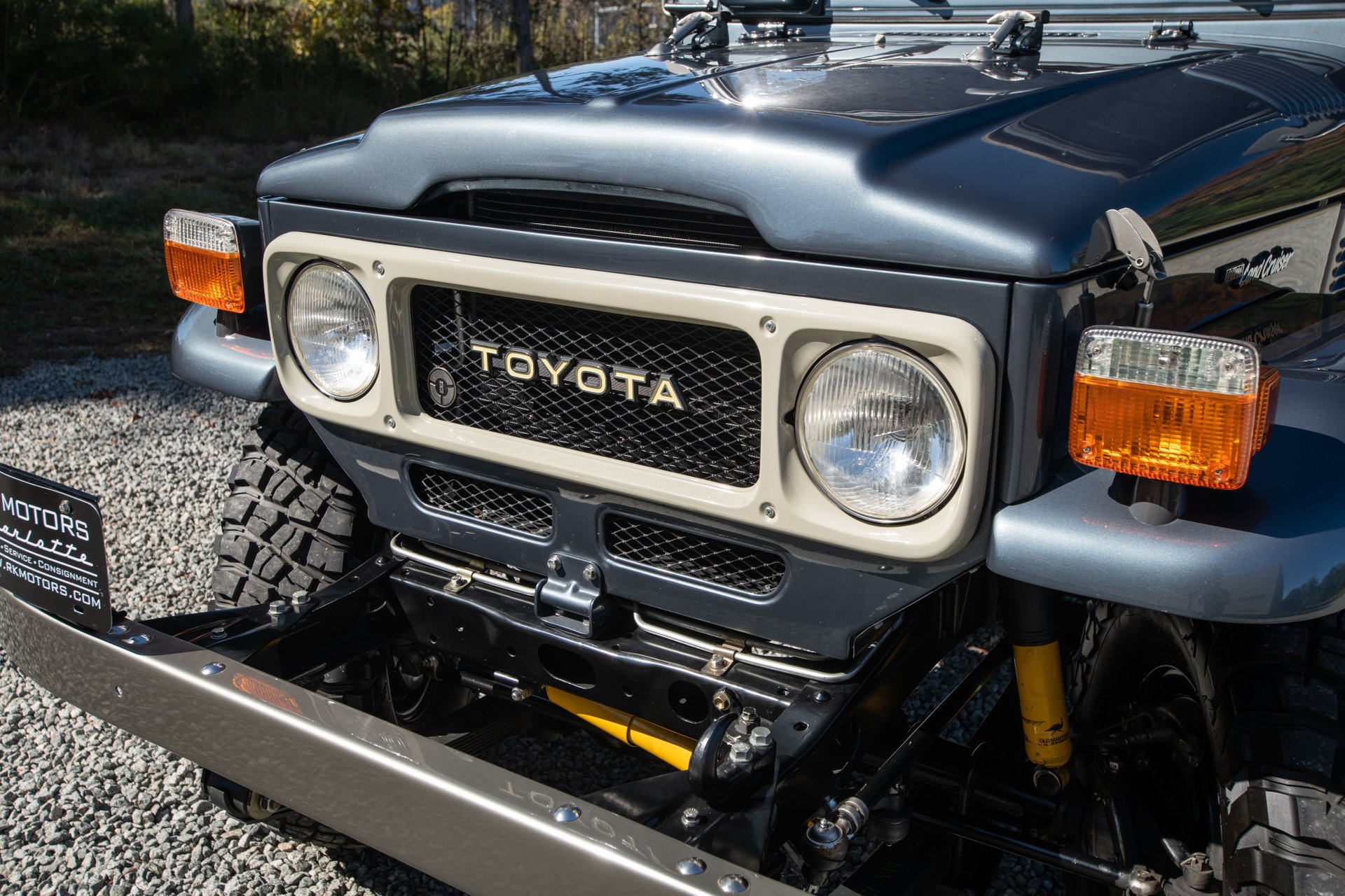 Restored 1983 Toyota Land Cruiser FJ43 in Porsche Venetian Blue